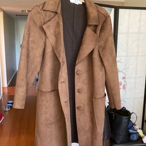 Maraschino brand suede like material overcoat brown color n with pockets